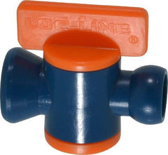 Loc-Line - 10 Piece, 1/4" ID Coolant Hose In-Line Valve - Female to Ball Connection, Acetal Copolymer Body, Unthreaded, Use with Loc-Line Modular Hose Systems - Eagle Tool & Supply