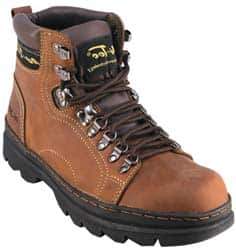 Advanced Technology Products - Size 8 Plain Work Boot - Brown, Leather Upper, 6" High, Non-Slip - Eagle Tool & Supply