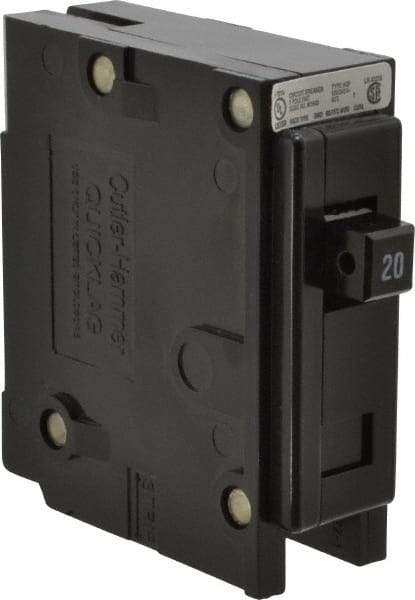 Eaton Cutler-Hammer - 20 Amp, 120/240 VAC, 24 VDC, 48 VDC, 80 VDC, 1 Pole, Plug In Miniature Circuit Breaker - Thermal Magnetic Trip, 14-4 AWG, 2-3/8 Inch Deep x 2-15/16 Inch High x 1 Inch Wide - Eagle Tool & Supply
