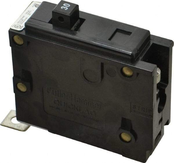Eaton Cutler-Hammer - 30 Amp, 120/240 VAC, 24 VDC, 48 VDC, 80 VDC, 1 Pole, Bolt On Miniature Circuit Breaker - Thermal Magnetic Trip, 14-4 AWG, 2-3/8 Inch Deep x 2-15/16 Inch High x 1 Inch Wide - Eagle Tool & Supply