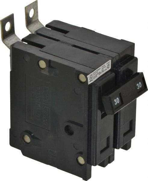 Eaton Cutler-Hammer - 30 Amp, 120/240 VAC, 2 Pole, Bolt On Miniature Circuit Breaker - Thermal Magnetic Trip, 14-4 AWG, 2-3/8 Inch Deep x 2-15/16 Inch High x 2 Inch Wide - Eagle Tool & Supply