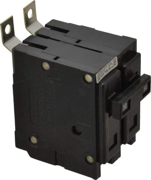Eaton Cutler-Hammer - 50 Amp, 120/240 VAC, 24 VDC, 48 VDC, 80 VDC, 2 Pole, Bolt On Miniature Circuit Breaker - Thermal Magnetic Trip, 14-4 AWG, 2-3/8 Inch Deep x 2-15/16 Inch High x 2 Inch Wide - Eagle Tool & Supply