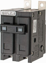 Eaton Cutler-Hammer - 100 Amp, 120/240 VAC, 24 VDC, 48 VDC, 80 VDC, 2 Pole, Bolt On Miniature Circuit Breaker - Thermal Magnetic Trip, 8-1/0 AWG, 2-3/8 Inch Deep x 2-15/16 Inch High x 2 Inch Wide - Eagle Tool & Supply
