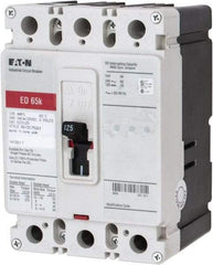 Eaton Cutler-Hammer - 125 Amp, 125 VDC, 240 VAC, 3 Pole, Molded Case Circuit Breaker - Thermal Magnetic Trip, 65 kA at 240 VAC Breaking Capacity, 4-4/0 AWG, 3-3/8 Inch Deep x 6 Inch High x 4-1/8 Inch Wide - Eagle Tool & Supply