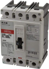 Eaton Cutler-Hammer - 40 Amp, 250 VDC, 480 VAC, 3 Pole, Molded Case Circuit Breaker - Thermal Magnetic Trip, 18 kA at 240 VAC Breaking Capacity, 14-1/0 AWG, 3-3/8 Inch Deep x 6 Inch High x 4-1/8 Inch Wide - Eagle Tool & Supply