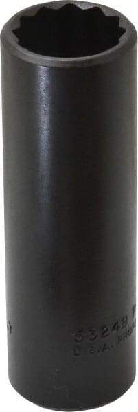 Proto - 3/4", 1/2" Drive, Deep Hand Socket - 12 Points, 3-1/4" OAL, Alloy Steel, Black Finish - Eagle Tool & Supply