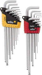 Wiha - 22 Piece L-Key Combo Hex Key Set - Hex Range 1/2 to 3/8", Chrome Vanadium Molybdenum - Eagle Tool & Supply