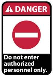 NMC - "Danger - Do Not Enter - Authorized Personnel Only", 14" Long x 10" Wide, Rigid Plastic Safety Sign - Rectangle, 0.05" Thick, Use for Security & Admittance - Eagle Tool & Supply