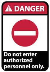 NMC - "Danger - Do Not Enter - Authorized Personnel Only", 14" Long x 10" Wide, Aluminum Safety Sign - Rectangle, 0.04" Thick, Use for Security & Admittance - Eagle Tool & Supply