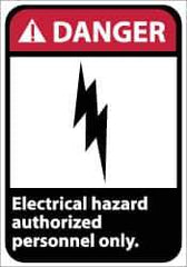 NMC - "Danger - Electrical Hazard - Authorized Personnel Only", 14" Long x 10" Wide, Aluminum Safety Sign - Rectangle, 0.04" Thick, Use for Accident Prevention - Eagle Tool & Supply
