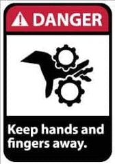NMC - "Danger - Keep Hands and Fingers Away", 14" Long x 10" Wide, Aluminum Safety Sign - Rectangle, 0.04" Thick, Use for Accident Prevention - Eagle Tool & Supply