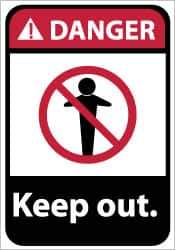 NMC - "Danger - Keep Out", 14" Long x 10" Wide, Rigid Plastic Safety Sign - Rectangle, 0.05" Thick, Use for Accident Prevention - Eagle Tool & Supply