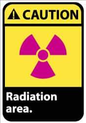 NMC - "Caution - Radiation Area", 14" Long x 10" Wide, Aluminum Safety Sign - Rectangle, 0.04" Thick, Use for Accident Prevention - Eagle Tool & Supply