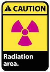 NMC - "Caution - Radiation Area", 14" Long x 10" Wide, Aluminum Safety Sign - Rectangle, 0.04" Thick, Use for Accident Prevention - Eagle Tool & Supply