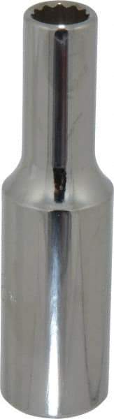 Proto - 3/8", 1/2" Drive, Deep Hand Socket - 12 Points, 3-1/4" OAL, Chrome Finish - Eagle Tool & Supply