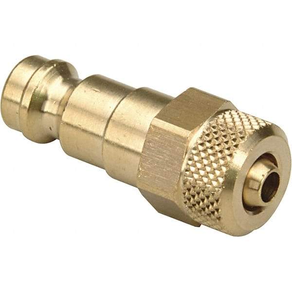 Dynabrade - 1/4 NPT Thread Hose Barb x Male NPT Connector - 3/8" ID Hose, Brass - Eagle Tool & Supply