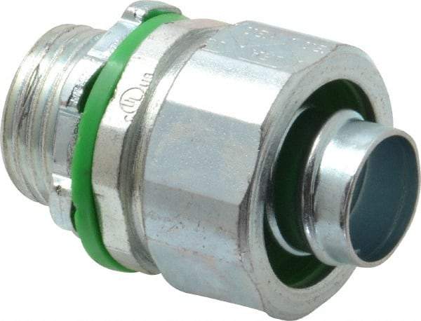 Cooper Crouse-Hinds - 1/2" Trade, Steel Threaded Straight Liquidtight Conduit Connector - Noninsulated - Eagle Tool & Supply