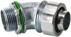 Cooper Crouse-Hinds - 3/4" Trade, Malleable Iron Threaded Angled Liquidtight Conduit Connector - Noninsulated - Eagle Tool & Supply