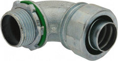 Cooper Crouse-Hinds - 3/4" Trade, Malleable Iron Threaded Angled Liquidtight Conduit Connector - Noninsulated - Eagle Tool & Supply