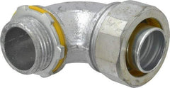 Cooper Crouse-Hinds - 1" Trade, Malleable Iron Threaded Angled Liquidtight Conduit Connector - Noninsulated - Eagle Tool & Supply