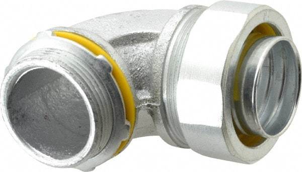 Cooper Crouse-Hinds - 1-1/2" Trade, Malleable Iron Threaded Angled Liquidtight Conduit Connector - Noninsulated - Eagle Tool & Supply