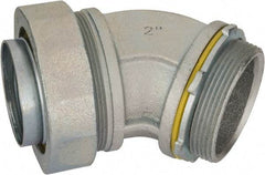 Cooper Crouse-Hinds - 2" Trade, Malleable Iron Threaded Angled Liquidtight Conduit Connector - Noninsulated - Eagle Tool & Supply