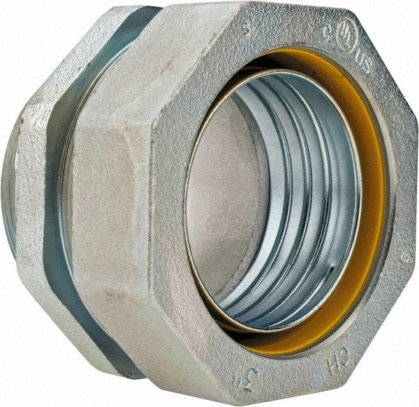 Cooper Crouse-Hinds - 3" Trade, Malleable Iron Threaded Straight Liquidtight Conduit Connector - Noninsulated - Eagle Tool & Supply