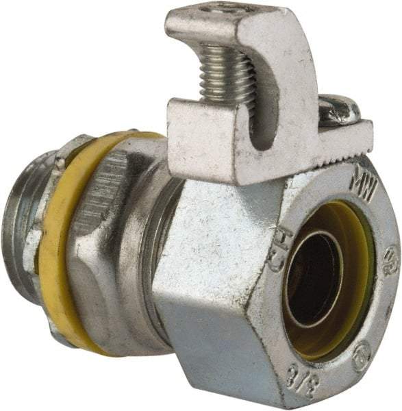 Cooper Crouse-Hinds - 3/8" Trade, Malleable Iron Threaded Straight Liquidtight Conduit Connector - Noninsulated - Eagle Tool & Supply