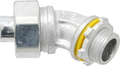 Cooper Crouse-Hinds - 1/2" Trade, Malleable Iron Threaded Angled Liquidtight Conduit Connector - Noninsulated - Eagle Tool & Supply