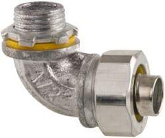 Cooper Crouse-Hinds - 1/2" Trade, Malleable Iron Threaded Angled Liquidtight Conduit Connector - Noninsulated - Eagle Tool & Supply