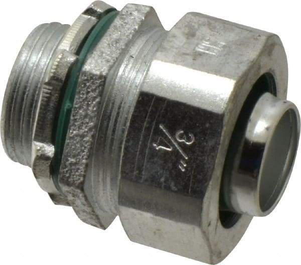 Cooper Crouse-Hinds - 3/4" Trade, Malleable Iron Threaded Straight Liquidtight Conduit Connector - Noninsulated - Eagle Tool & Supply