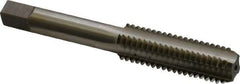 Interstate - 1/2-13 UNC 3B 4 Flute Bright Finish High Speed Steel Straight Flute Standard Hand Tap - Bottoming, Left Hand Thread, 3-3/8" OAL, 1-21/32" Thread Length, H3 Limit, Oversize - Eagle Tool & Supply