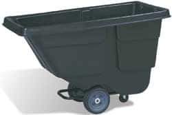 Rubbermaid - 300 Lb Load Capacity, 1/2 Cu Yd, Plastic Tilt Truck - 28" Wide x 56-3/4" Long x 38-5/8" High, Black - Eagle Tool & Supply