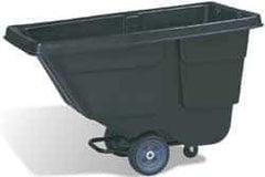 Rubbermaid - 300 Lb Load Capacity, 1/2 Cu Yd, Plastic Tilt Truck - 28" Wide x 56-3/4" Long x 38-5/8" High, Black - Eagle Tool & Supply