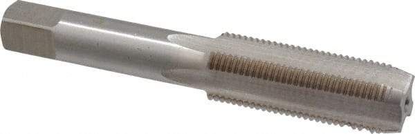 Interstate - 5/8-18 UNF 3B 4 Flute Bright Finish High Speed Steel Straight Flute Standard Hand Tap - Plug, Left Hand Thread, 3-13/16" OAL, H3 Limit, Oversize - Eagle Tool & Supply