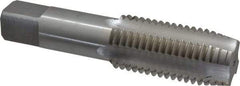 Interstate - 1-3/8 - 6 UNC 3B 4 Flute Bright Finish High Speed Steel Straight Flute Standard Hand Tap - Plug, Left Hand Thread, 6-1/16" OAL, H4 Limit, Oversize - Eagle Tool & Supply