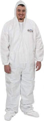 KleenGuard - Size 4XL Film Laminate General Purpose Coveralls - White, Zipper Closure, Elastic Cuffs, with Boots, Serged Seams - Eagle Tool & Supply