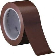 3M - Brown Solid Color Vinyl Tape - 2" Wide x 108' Long x 5.2 mil Thick, General Traffic - Eagle Tool & Supply