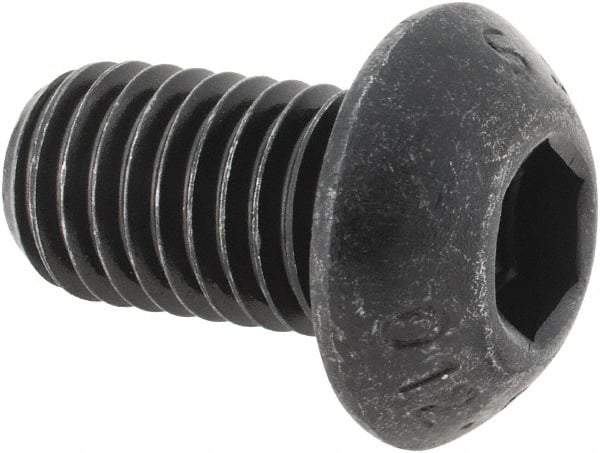 Value Collection - M12x1.75 Metric Coarse Hex Socket Drive, Button Screw - Grade 12.9 Alloy Steel, Black Oxide Finish, Fully Threaded, 20mm Length Under Head - Eagle Tool & Supply