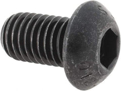 Value Collection - M12x1.75 Metric Coarse Hex Socket Drive, Button Screw - Grade 12.9 Alloy Steel, Black Oxide Finish, Fully Threaded, 20mm Length Under Head - Eagle Tool & Supply
