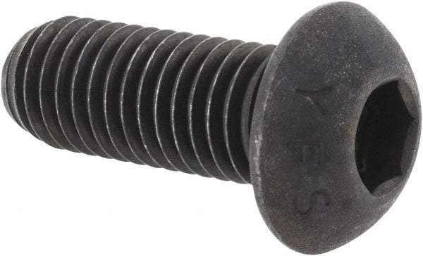 Value Collection - M12x1.75 Metric Coarse Hex Socket Drive, Button Screw - Grade 12.9 Alloy Steel, Black Oxide Finish, Fully Threaded, 30mm Length Under Head - Eagle Tool & Supply