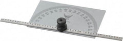 PEC Tools - 0 to 6 Inch Rule Measurement Range, 0 to 180° Angle Measurement Range, Rectangle Head Tempered Steel Protractor and Depth Gage - 1° Angle Graduation, 3-5/16 Inch Head Length, 2 Inch Head Width - Eagle Tool & Supply