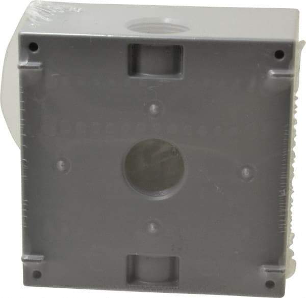 Cooper Crouse-Hinds - 2 Gang, (5) 3/4" Knockouts, Aluminum Rectangle Outlet Box - 4-9/16" Overall Height x 4-5/8" Overall Width x 2-1/16" Overall Depth, Weather Resistant - Eagle Tool & Supply