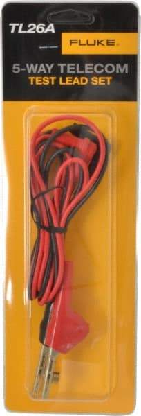 Fluke - Black/Red Electrical Test Equipment Leads Set - Use with Blade-Shaped Terminals, Gripping Terminals, Penetrating Larger Gauge Wires, Piercing Small Gauge (22-28 AWG) Wires, Threaded Terminals, Wire-Wrapped Terminals - Eagle Tool & Supply