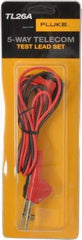 Fluke - Black/Red Electrical Test Equipment Leads Set - Use with Blade-Shaped Terminals, Gripping Terminals, Penetrating Larger Gauge Wires, Piercing Small Gauge (22-28 AWG) Wires, Threaded Terminals, Wire-Wrapped Terminals - Eagle Tool & Supply