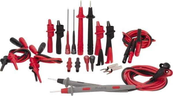 Fluke - Black/Red Electrical Test Equipment Leads Set - Use with All Models - Eagle Tool & Supply