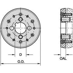 Kennametal - 2 Inch Hole Diameter, For 8, 10, 12 Inch Outside Diameter, Compatible Toolholder Style KVNS A2, Slotting Cutter Support Ring - 5-1/2 Inch Ring Outside Diameter, 0.472 Inch Ring Width - Eagle Tool & Supply