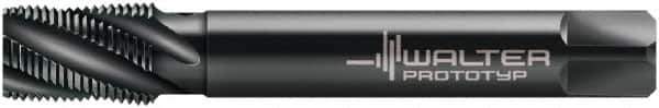 Walter-Prototyp - 3/4-14 NPT, 30° Helix, 5 Flutes, Modified Bottoming Chamfer, Oxide Finish, Cobalt, Spiral Flute Pipe Tap - Right Hand Flute, 29/32" Shank Diam, 1.024" Thread Length, 11/16" Square Size, Series A25563 - Eagle Tool & Supply