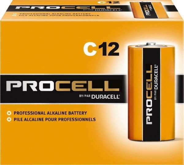 Duracell - Size C, Alkaline, Standard Battery - 1.5 Volts, Button Tab Terminal - Eagle Tool & Supply