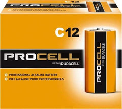 Duracell - Size C, Alkaline, Standard Battery - 1.5 Volts, Button Tab Terminal - Eagle Tool & Supply